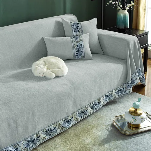 Miniatura 9 de DREAMINGO Protector de Sofá Gris Claro Fundas de Sofá para Perros Color Sólido Moderna Funda de Sofá de 2 Cojines para Loveseat Apta para Mascotas