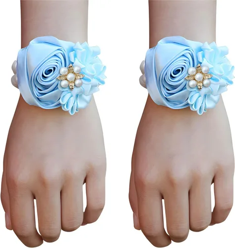 Miniatura 15 de Boutonniere de rosas de satén, 2 piezas para boda, novio, padrino, padrino, mejor hombre, padre, alfiler de solapa, agujero de botón, flor