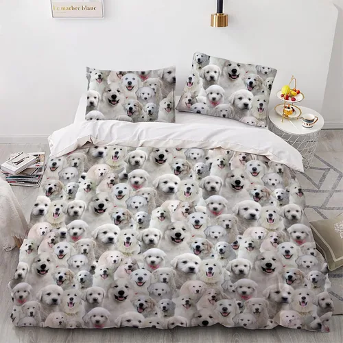 Miniatura 18 de Juego de funda de edredón de Malinois belga, juego de ropa de cama decorativo de 3 piezas con 2 fundas de almohada, funda de edredón suave, juego