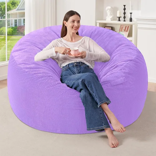 Miniatura 40 de HABUTWAY 2 puf de 2 pies, puf gigante para adolescentes y adultos, puf grandes con relleno de espuma viscoelástica, puf grandes con funda de pana