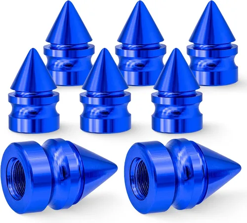 Miniatura 33 de 4 piezas de tapas de válvula de rueda con estilo púas, resistentes a la corrosión, universales de aleación de aluminio a prueba de polvo para Spiked