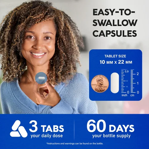 Miniatura 8 de Calcio 1200 mg con vitamina D3 - Suplementos de citrato de calcio para mujeres y hombres - Salud ósea, fuerza y densidad - Alta absorción