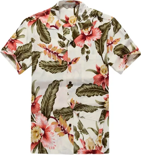 Miniatura 2 de Conjunto de traje de fiesta hawaiana Luau a juego para parejas, vestido camisero en crema Rafelsia, Crema Rafelsia