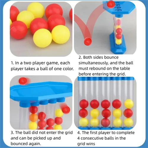 Miniatura 4 de Juego de pelota de rebote, juegos de fiesta familiar para adultos, saltando, conecta las bolas del mismo color seguido, juegos de mesa de mesa