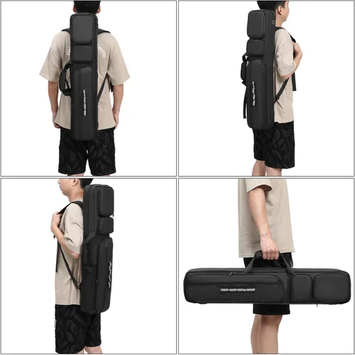 Miniatura 7 de Estuche para taco de piscina - 4x4 Bolsillo acolchado para taco de piscina - Sostiene 4 culatas y 4 ejes, múltiples bolsillos para accesorios