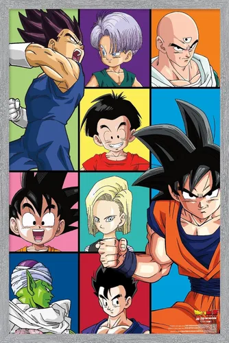 Miniatura 16 de Trends International Dragon Ball Z - Póster de pared con cuadrícula, 22.375 x 34 pulgadas, versión enmarcada de madera de granero