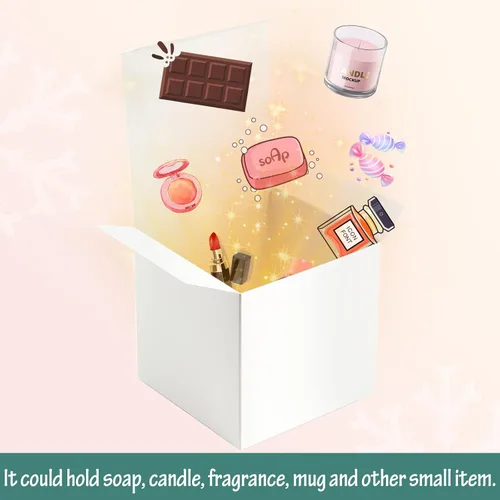 Miniatura 4 de ValBox Cajas de regalo blancas de 3 x 3 x 3 pulgadas, 50 unidades, cajas de papel reciclado con tapas para regalos, manualidades, cajas de cupcakes