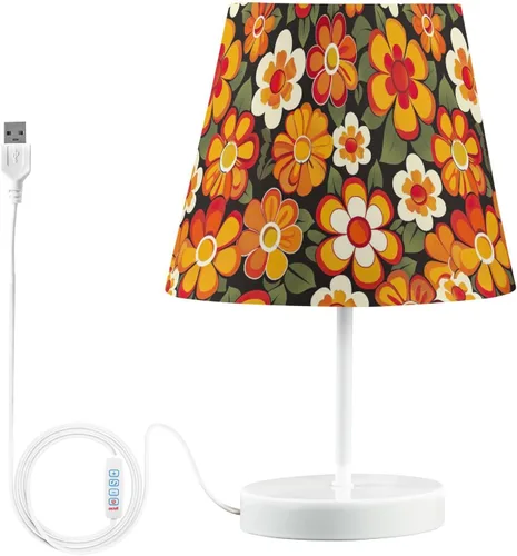 Miniatura 11 de ODAWA Desk Lamp Dimmable Vintage Seashell Blue Bedroom Lamps with USB Ports Table Lamps for Bedroom