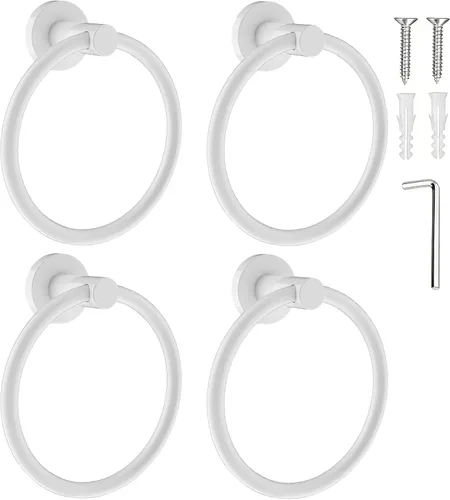Miniatura 15 de SetSail Toallero de acero inoxidable con rosca para pared de baño, toallero de mano de acero inoxidable para baño, agujero de taladro de cocina