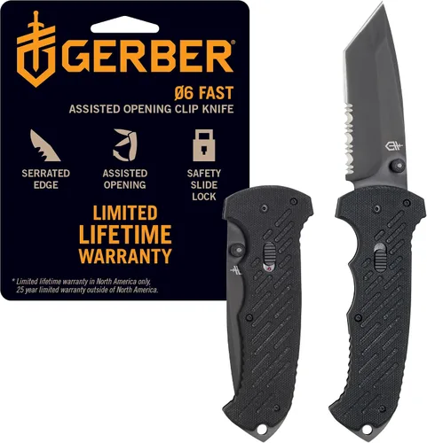 Miniatura 7 de Gerber Gear FAST Draw Cuchillo de Bolsillo, Cuchillo Plegable EDC de Apertura Asistida, Filo Dentado