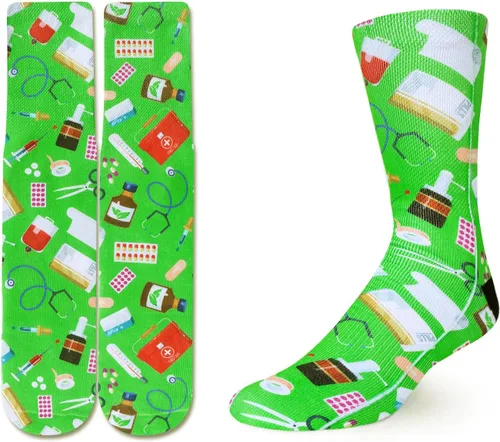 Miniatura 2 de Benefeet Sox Calcetines médicos impresos en 3D para mujeres y hombres, divertidos regalos de graduación de enfermería, calcetines de médico