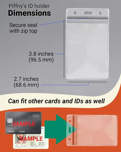 Miniatura 5 de Soporte de identificación transparente para cordón, soporte para tarjetas de identificación impermeable