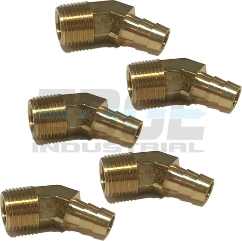 Miniatura 4 de Diámetro de manguera de 3/8 pulgadas a macho NPT MNPT de 45 grados de latón de 45 grados para combustible, aire, agua, aceite, gas, WOG (cantidad 10)