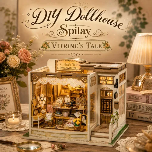 Miniatura 3 de Spilay Vitrine's Tale - Kit de casa de muñecas en miniatura con luz LED, kit de construcción de mini casa para adultos, decoración creativa