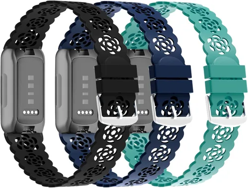 Miniatura 10 de Paquete de 3 correas de silicona delgadas compatibles con Fitbit Inspire 3/Inspire 2/Inspire HR/Inspire, correa de repuesto deportiva de silicona