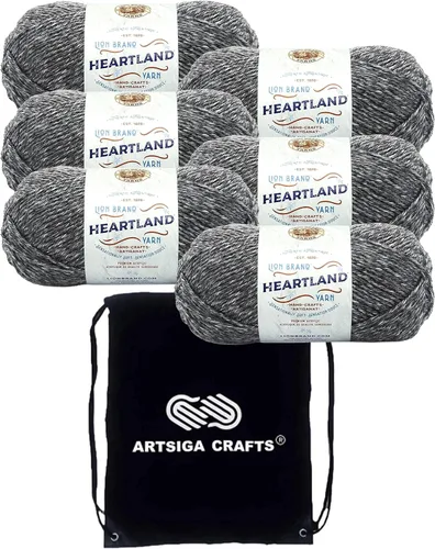 Miniatura 9 de Lion Brand Heartland Capitol Reef 136-140 (3 cadejos - mismo lote de tinte) Hilo estambre medio #4 acrílico para crochet y tejer con bolsa