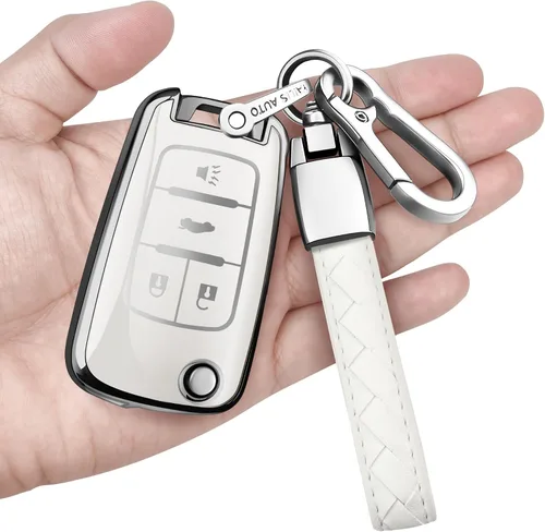 Miniatura 8 de Funda para llave de Chevrolet con llavero, carcasa protectora de TPU suave con protección completa compatible con Chevy Equinox Camaro Cruze Malibu