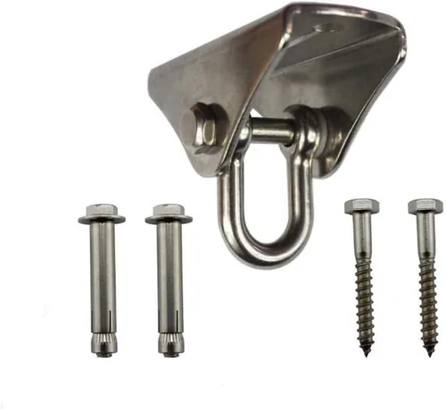 Miniatura 6 de Ganchos de columpio de acero inoxidable de capacidad de 1000 libras, ganchos de columpio resistentes para techo de hormigón de madera para columpios