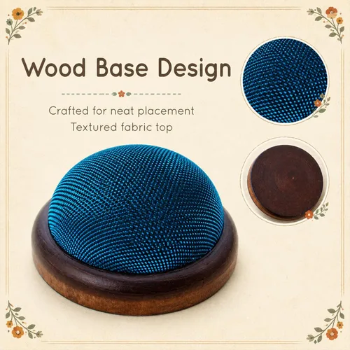 Miniatura 3 de ChezMax Soporte de alfiler de lentejuelas con base de madera, soporte para agujas de coser, soporte de clip hecho a mano, accesorios de costura