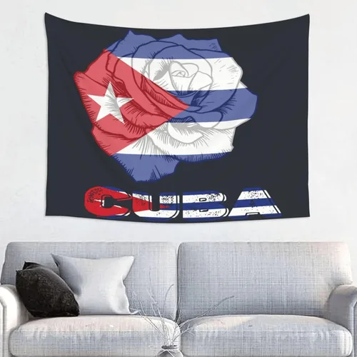 Póster de tapiz con diseño de bandera de Cuba de 29 x 37 pulgadas, decoración del hogar, para colgar en la pared, dormitorio, fiesta, telón de fondo