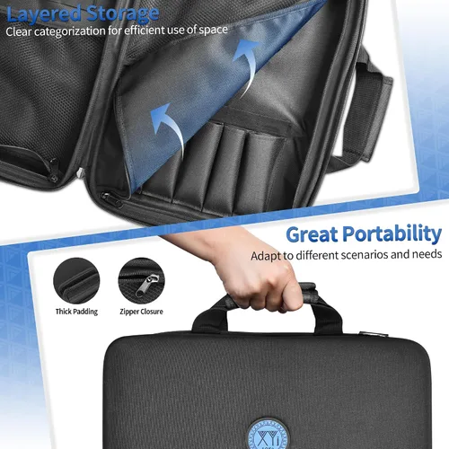 Miniatura 5 de XYJ Bolsa para cuchillos de 26 ranuras, estuche de transporte de tela Oxford, estuche de almacenamiento profesional para cuchillos de chef