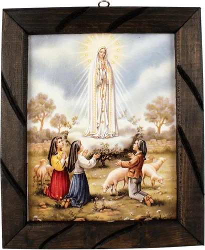 Mrcjsales: imagen de Nuestra Señora de Fátima Virgen de Fátima, pintura al óleo, 24 x 36 pulgadas, 13 x 18 pulgadas, 10 x 12 pulgadas, imagen de