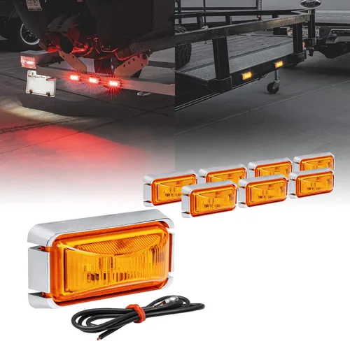 Miniatura 29 de TRUE MODS 2 piezas 2.5" Luz LED roja para remolque con bisel negro [DOT FMVSS 108] [SAE P2PC] [montaje superficial] [impermeable IP67] luces de Rojo