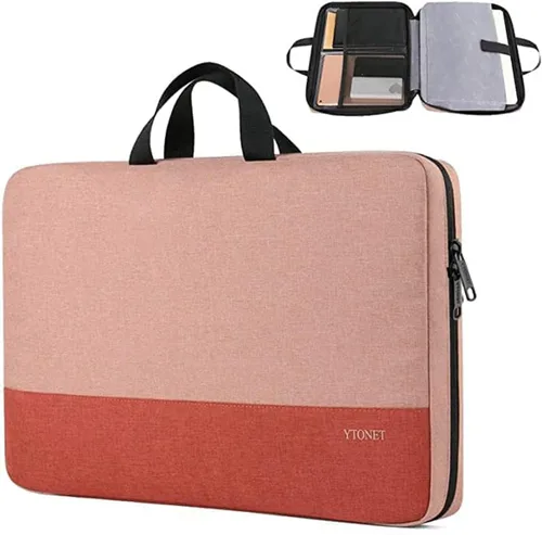 Miniatura 23 de Ytonet Funda profesional para transportar laptop de 15.6 pulgadas, resistente al agua, compatible con la TSA, con asas, compatible con laptops Rosa