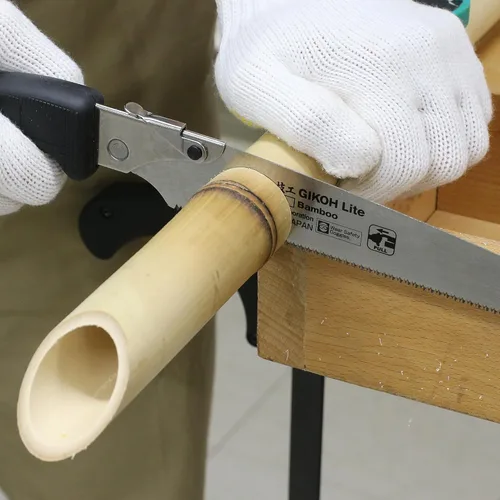 Miniatura 3 de KAKURI Sierra de mano japonesa [corte de bambú] Sierra de tracción japonesa de 8-1/4 pulgadas con cubierta de cuchilla, fabricada en Japón