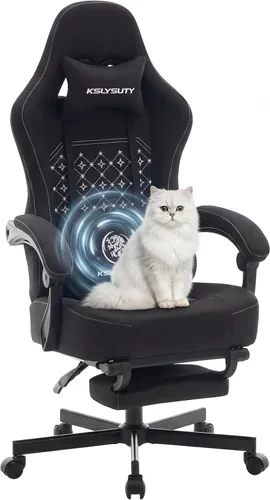 Miniatura 19 de Silla de escritorio para juegos para computadora, silla de oficina ergonómica de respaldo alto con reposapiés y soporte lumbar, sillas giratorias