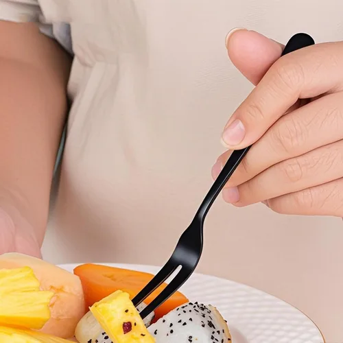 Miniatura 6 de Tenedores de Acero Inoxidable de Cangrejo Negro, Tenedor Escargot de 2 Puntas para Degustar Aperitivos, Tenedores Portátiles para Cóctel, Ensalada