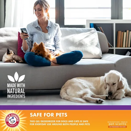 Miniatura 3 de Arm & Hammer Ambientador de gel – Eliminador de olores de mascotas con bicarbonato de sodio – Perlas de gel absorbentes de olores para gatos