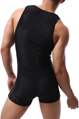 Miniatura 6 de Monos de lucha libre para hombre, transpirable, activo, atlético, partidarios, monos, leotardo, ropa