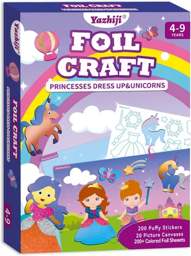 Miniatura 7 de Yazhiji Kits de Arte de Hoja de Aluminio para Niños - Juego de Actividad Divertido Sin Desorden de Insectos y Mariposas - Kit de Arte de Impresión