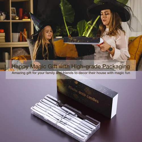 Miniatura 6 de 18 velas flotantes con varita, decoraciones mágicas colgantes mágicas, velas de ventana a pilas con control remoto de varita, velas LED de luz