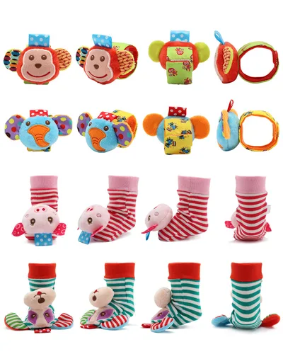 Miniatura 4 de Bloobloomax- Sonajeros para muñeca y calcetines sonajeros de pie buscadores para bebé, juguete de sonajero, sonajero pulsera para mano o brazo
