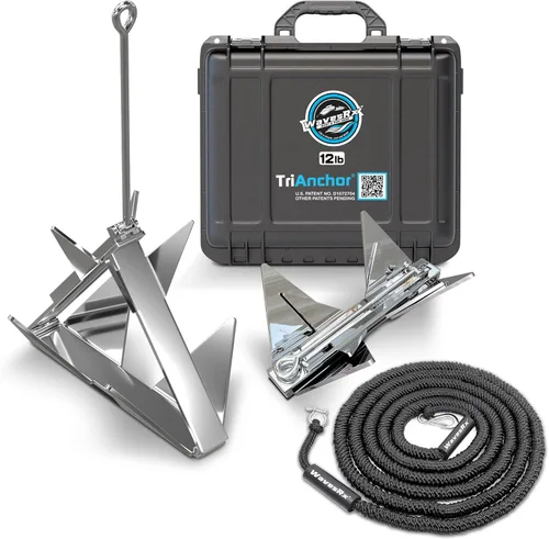 Miniatura 9 de WAVESRX TriAnchor - Stainless Steel Folding PWC & Boat Anchor Sets Instantly for Effortless Boat & Jet Ski Anchoring Compact Patent-Pending