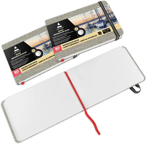 Miniatura 3 de ARTEZA Cuaderno de acuarela, paquete de 3, 80 páginas cada uno, cuaderno de acuarela de 3.5 x 5.5 pulgadas, papel de acuarela de 110 libras/8.11