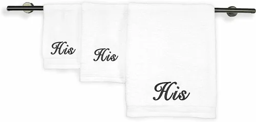 Miniatura 11 de Kaufman - Juego de toallas de baño bordadas personalizadas de calidad de hotel, toalla de mano y toallas para los dedos, 100% algodón para baño