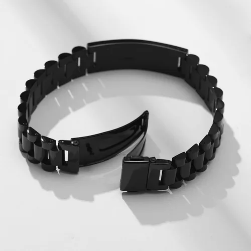 Miniatura 4 de VNOX Correa de reloj masculina de acero inoxidable, pulsera de eslabones personalizada, regalo de joyería para hombres, papá, padre, marido, novio
