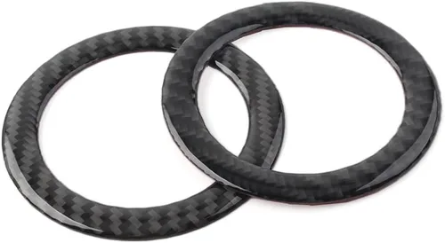 Miniatura 6 de Anillo de altavoz estéreo de fibra de carbono real para puerta trasera, decoración de sonido para Jeep para Grand Cherokee 2011-2021, para Dodge