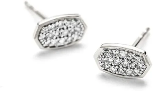 Miniatura 2 de Kendra Scott Aretes Marisa con diamantes blancos en oro de 14 k, joyería fina para mujer