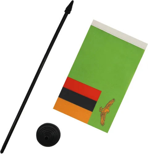 Miniatura 219 de AZ FLAG Sierra Leone Bandera de mesa 5'' x 8'' - Bandera de escritorio de Sierra Leona 21 x 14 cm - Bastón y base de plástico negro