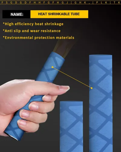 Miniatura 2 de GLL tubo termorretráctil, largo 3.2 pies, tamaño grande 15-50mm, aislamiento antideslizante impermeable Azul
