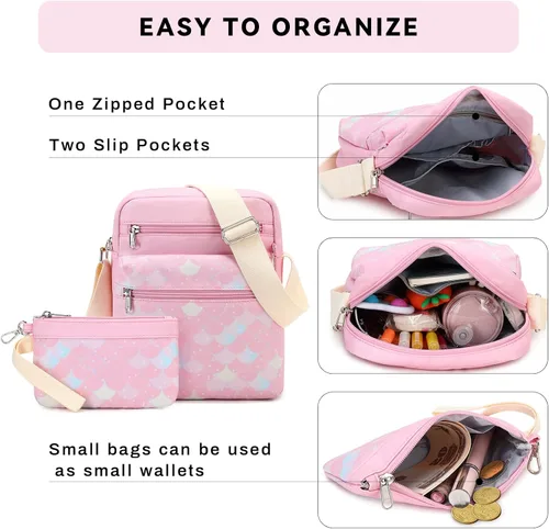 Miniatura 6 de mygreen Juego de bolso cruzado pequeño para niñas adolescentes, bolsas de mensajero pequeñas para niños de 9 a 10 años, regalos