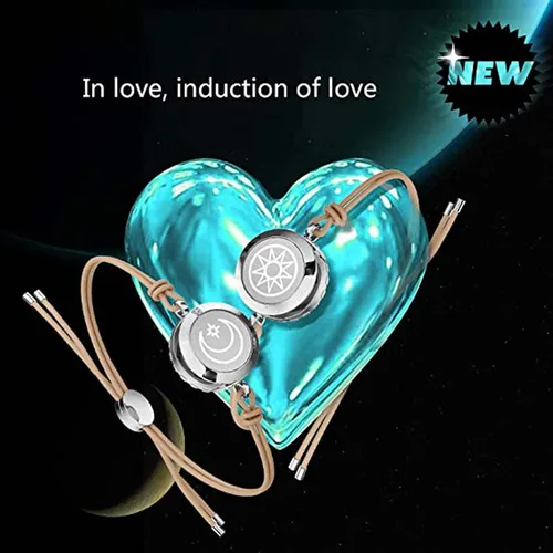 Miniatura 6 de LTQUS Pulsera parejas de larga distancia táctil bluetooth conexión damas y hombres regalo joyería conjunto (2 piezas)