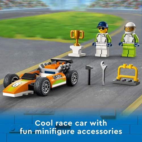 Miniatura 4 de LEGO City Great Vehicles Race Car, 60322 F1 Style Toy para niños preescolares de 4 años de edad, con minifiguras mecánicas y conductores de carreras