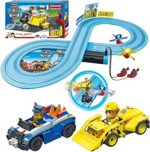 Miniatura 9 de Carrera First Paw Patrol - Pista de Carreras de Autos con Ranura - Incluye 2 Autos: Chase y Marshall - Juego de Carreras para Principiantes a