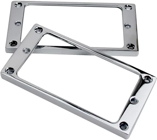Miniatura 11 de Guyker Juego de anillos de montaje Humbucker de metal plano, cubierta de puente para pastillas de cuello de puente, pieza de repuesto para guitarra