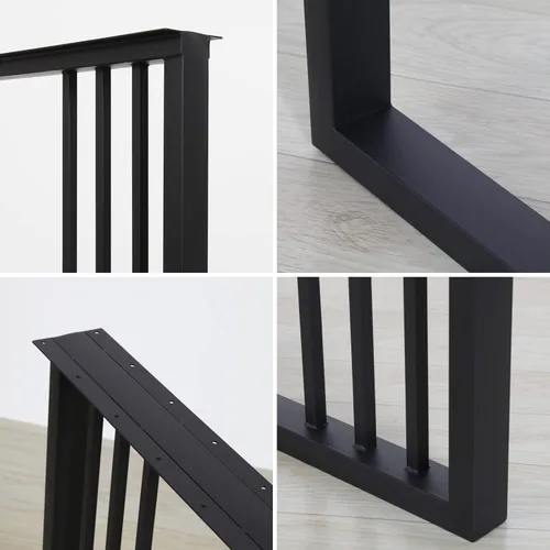 Miniatura 4 de Patas de metal para mesa de 28 pulgadas de alto, 20 pulgadas de ancho, patas negras resistentes para muebles de mesa auxiliar, patas de escritorio